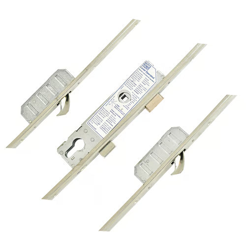 Latch Deadbolt 2 Hooks 24mm U-Rail Faceplate Multipoint Door Lock - Option 1 (top hook to spindle = 740mm)