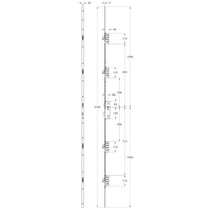 Trulock Latch Deadbolt 4 Hooks Multipoint Door Lock