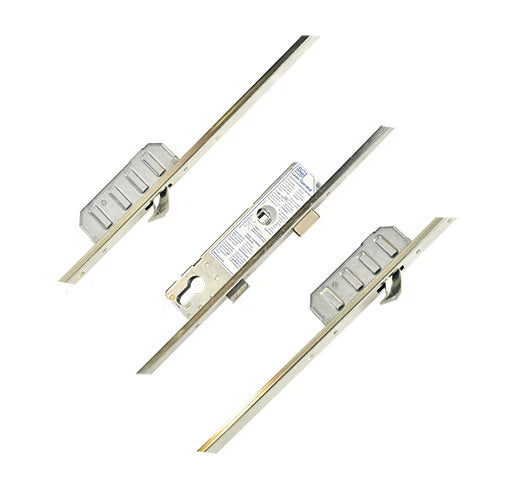 Latch Deadbolt 2 Hooks 24mm U-Rail Faceplate Multipoint Door Lock - Option 2 (top hook to spindle = 590mm)