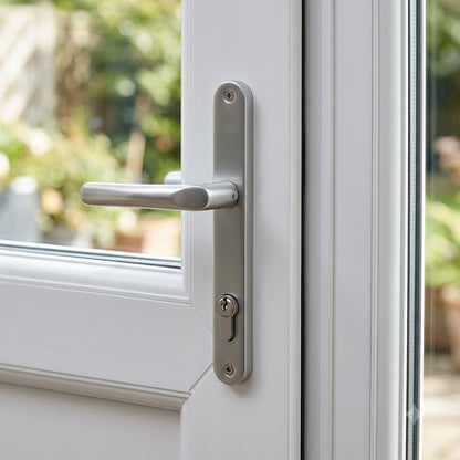 PAS24 Lever Lever UPVC Multipoint Door Handles - 92mm PZ Sprung 215mm Screw Centres