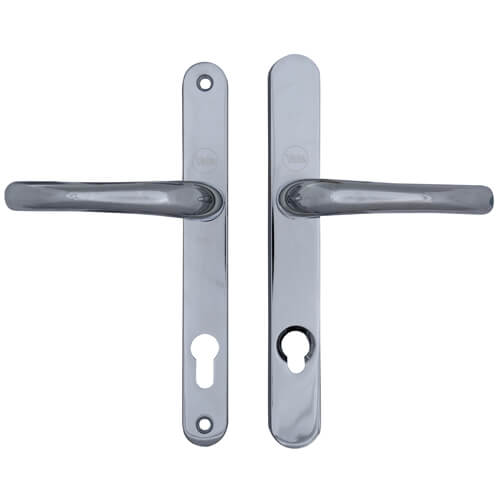 PAS24 Lever Lever UPVC Multipoint Door Handles - 92mm PZ Sprung 215mm Screw Centres