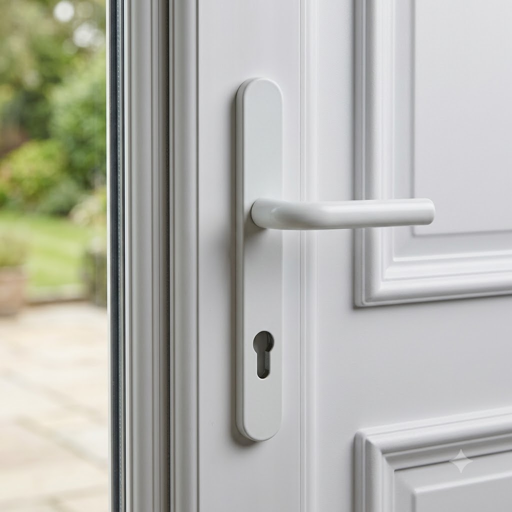 PAS24 Lever Lever UPVC Multipoint Door Handles - 92mm PZ Sprung 215mm Screw Centres