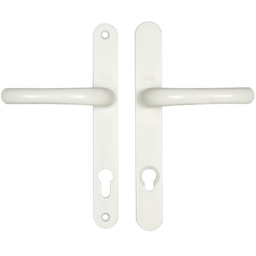 PAS24 Lever Lever UPVC Multipoint Door Handles - 92mm PZ Sprung 215mm Screw Centres