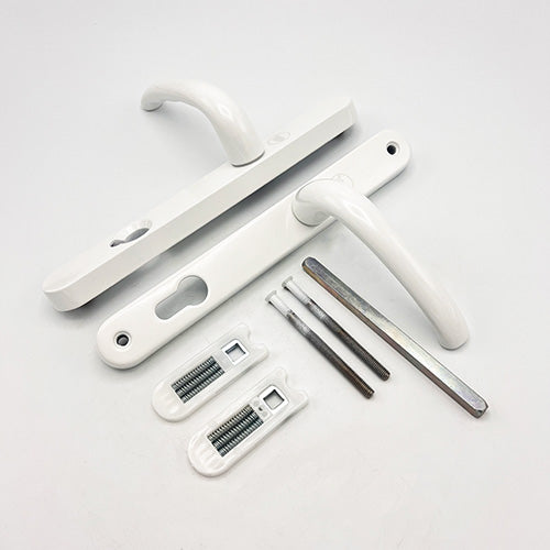 PAS24 Lever Lever UPVC Multipoint Door Handles - 92mm PZ Sprung 215mm Screw Centres