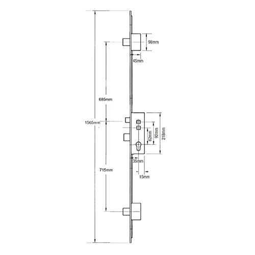 Pioneer 3 Deadbolt Double Spindle Multipoint Door Lock - Caravan Lock