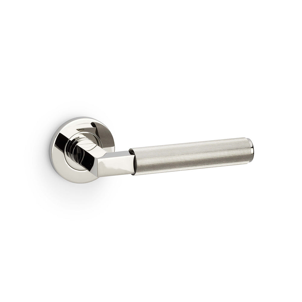 Reeded Hurricane Lever on Round Rose