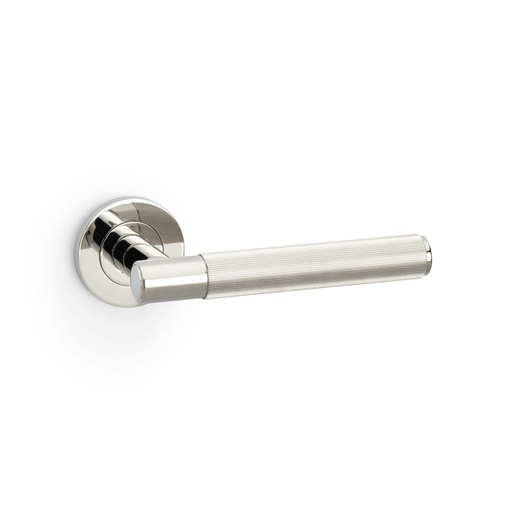 Reeded Spitfire Lever on Round Rose