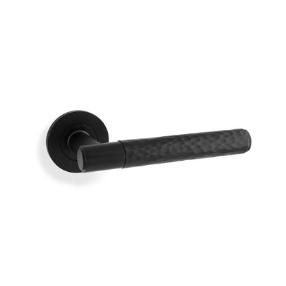 Hammered Spitfire Lever on Round Rose