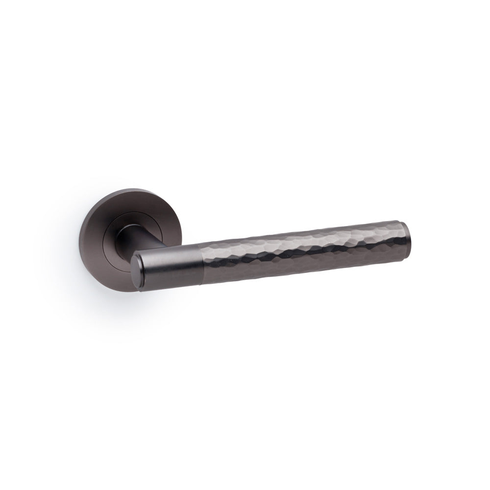 Hammered Spitfire Lever on Round Rose