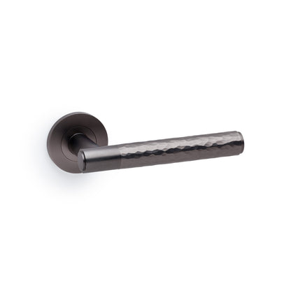 Hammered Spitfire Lever on Round Rose