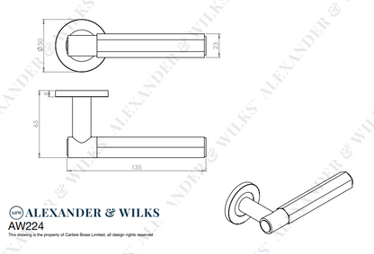 Hex Spitfire Lever on Round Rose