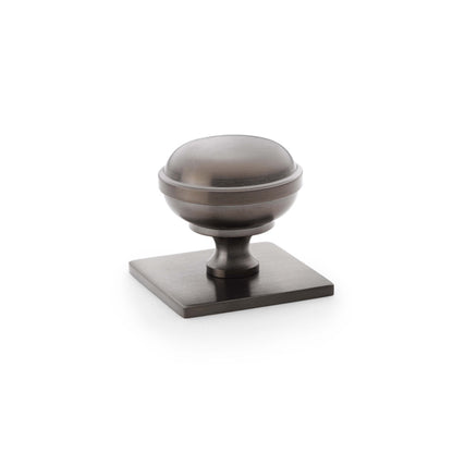 Quantock Cupboard Knob on Square Backplate