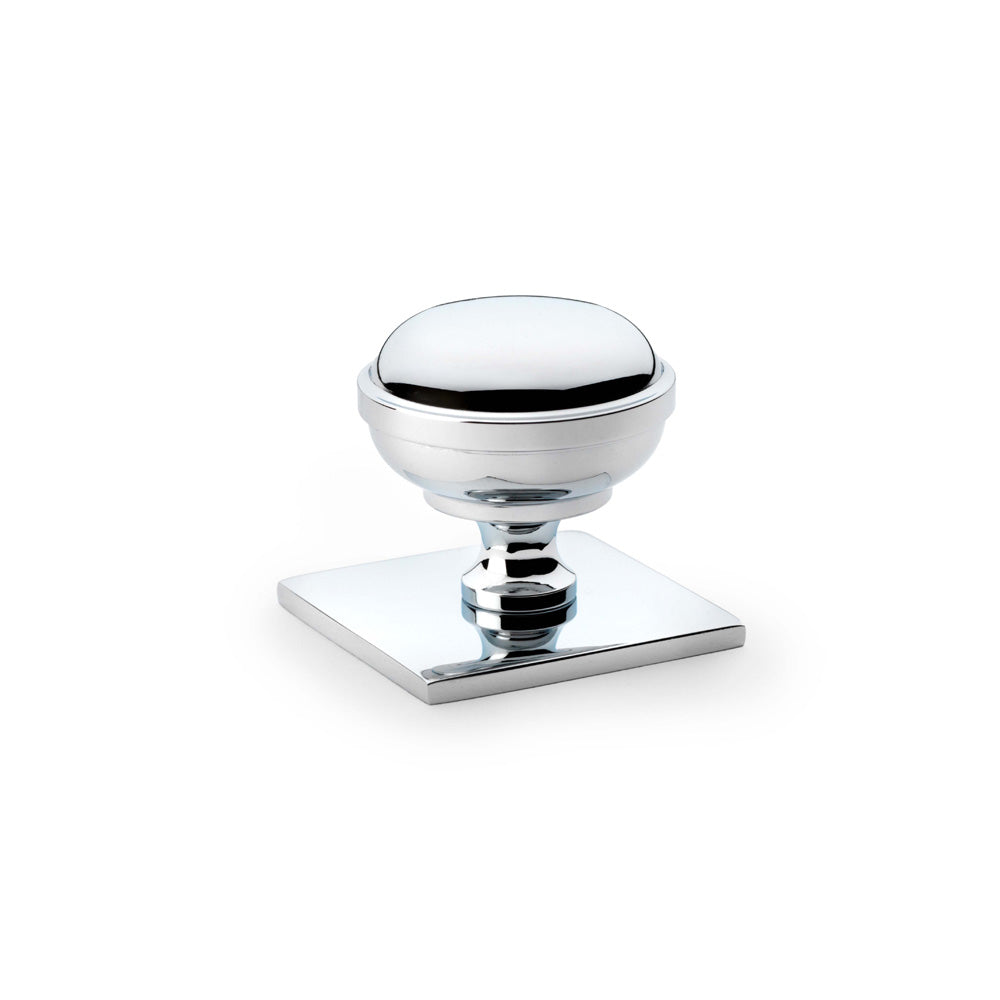 Quantock Cupboard Knob on Square Backplate