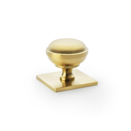 Quantock Cupboard Knob on Square Backplate