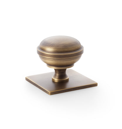 Quantock Cupboard Knob on Square Backplate