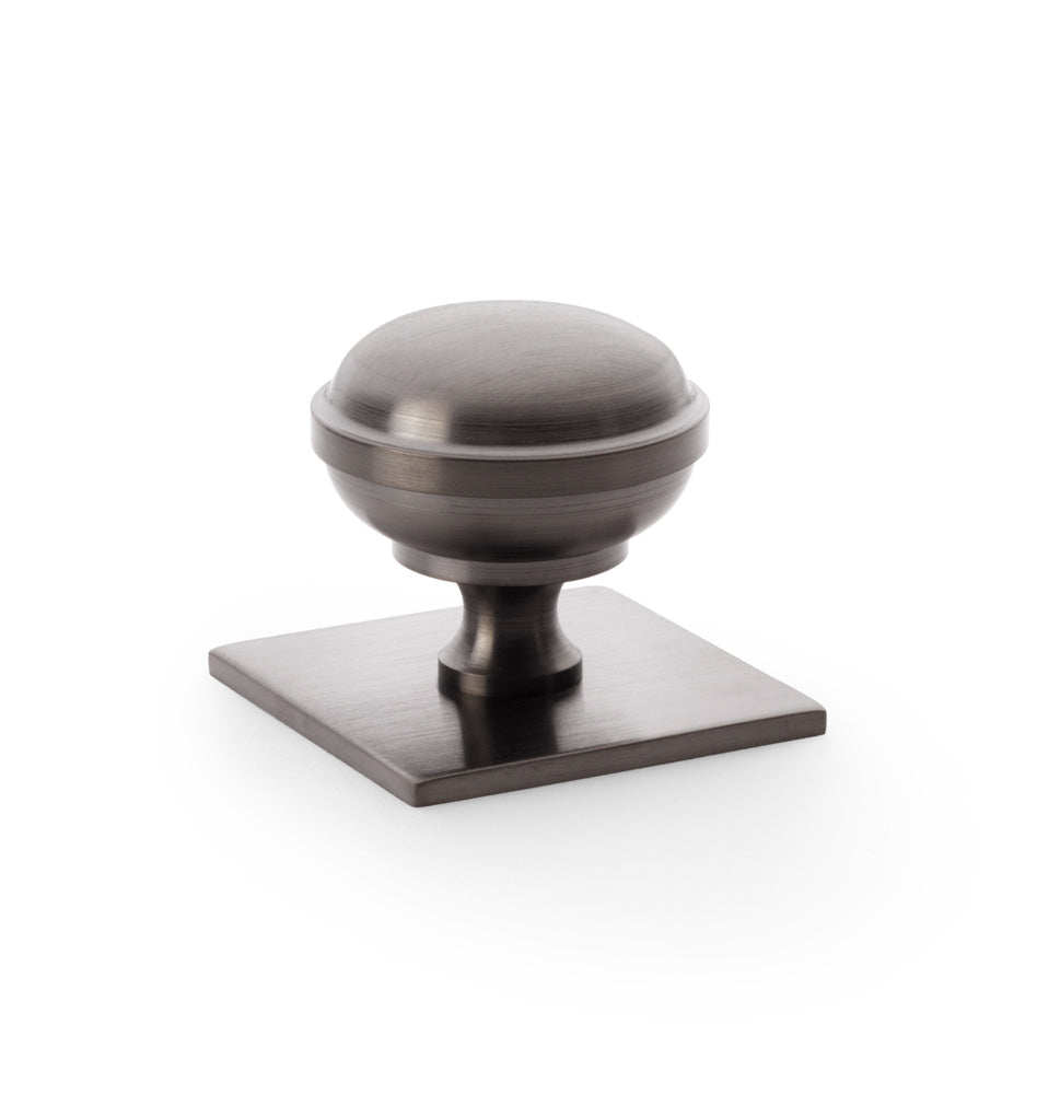 Quantock Cupboard Knob on Square Backplate