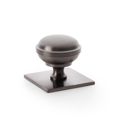 Quantock Cupboard Knob on Square Backplate