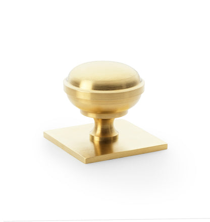Quantock Cupboard Knob on Square Backplate