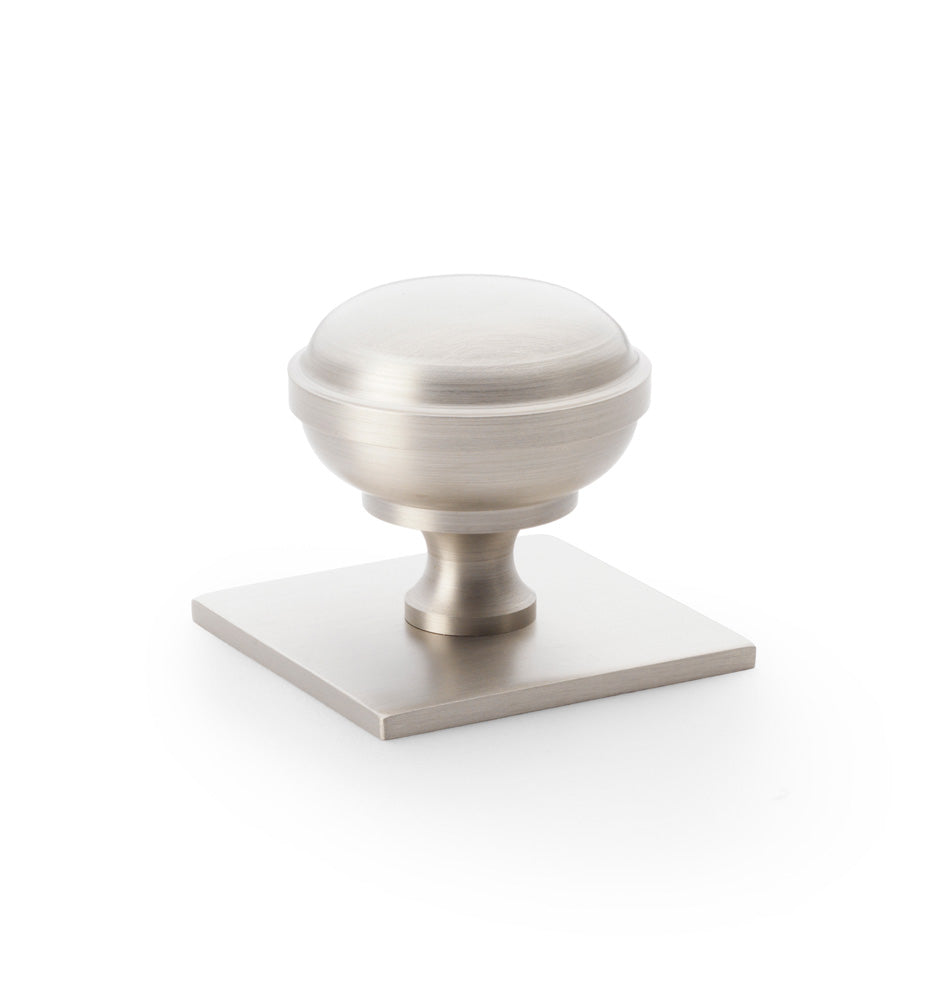 Quantock Cupboard Knob on Square Backplate