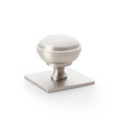 Quantock Cupboard Knob on Square Backplate