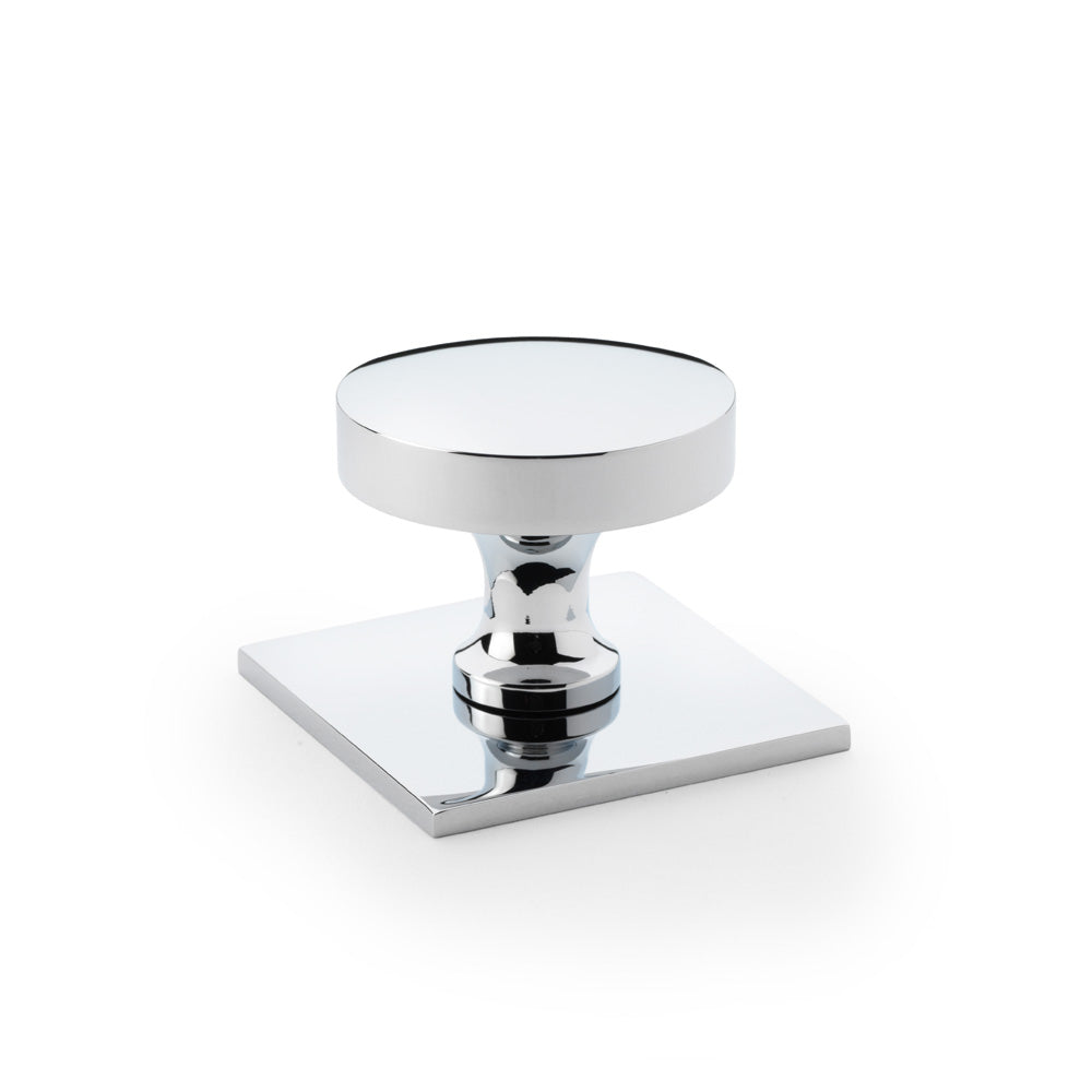 Bullion Cupboard Knob on Square Backplate 38mm Dia.