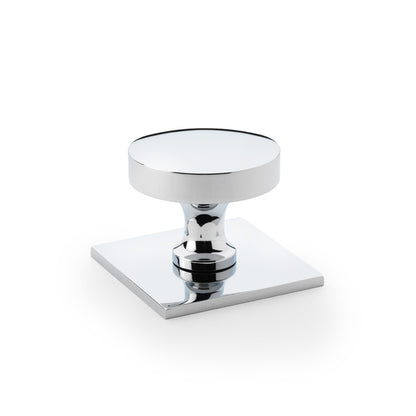 Bullion Cupboard Knob on Square Backplate 38mm Dia.