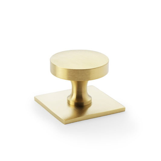Bullion Cupboard Knob on Square Backplate 38mm Dia.