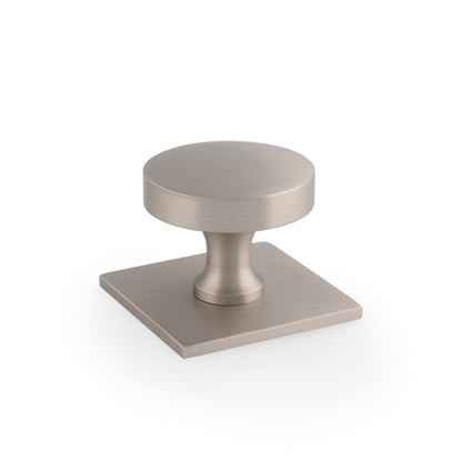 Bullion Cupboard Knob on Square Backplate 38mm Dia.