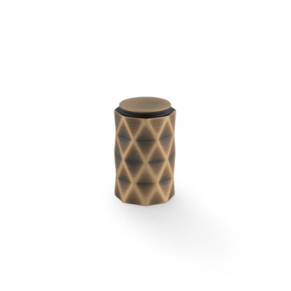 Diamond Cut Cylinder Cabinet Knob 30mm Dia.