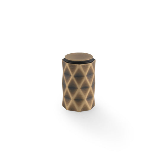 Diamond Cut Cylinder Cabinet Knob 30mm Dia.