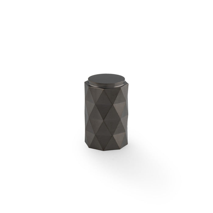 Diamond Cut Cylinder Cabinet Knob 30mm Dia.