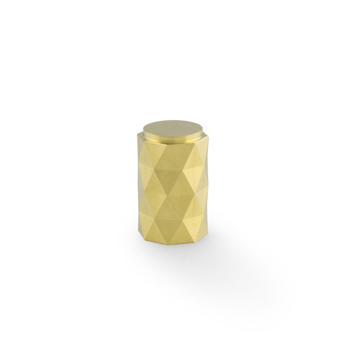 Diamond Cut Cylinder Cabinet Knob 30mm Dia.