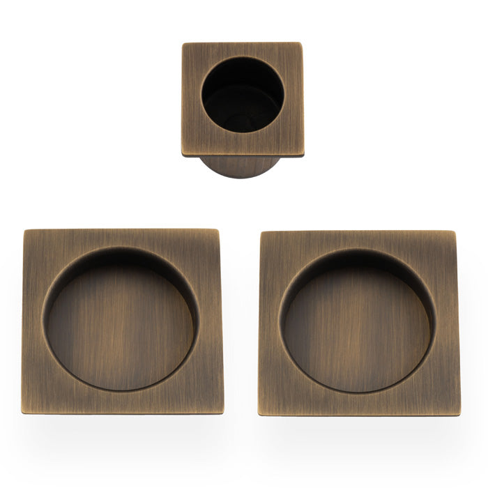 Square sliding door pull kit