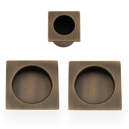 Square sliding door pull kit