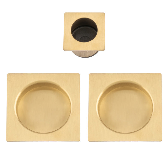 Square sliding door pull kit