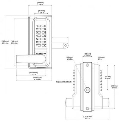 Superlock RapidReset Digital Keypad Gate Lock - Double Sided (LEAD TIME: 2-3 DAYS)