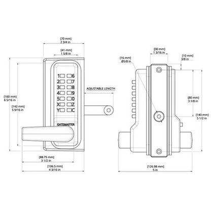 Superlock RapidReset Digital Keypad Gate Lock - Single Sided (LEAD TIME: 2-3 DAYS)