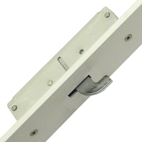 Latch Deadbolt 2 Hooks Flat 44mm White Faceplate Double Spindle Multipoint Door Lock