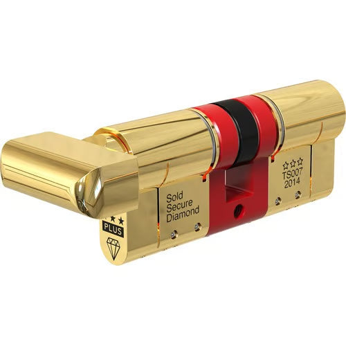 Euro Key & Turn Cylinders British Standard Kitemarked TS007 3* - Brass or Chrome Finish