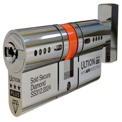 Euro Key & Turn Cylinders British Standard Kitemarked TS007 3* - Brass or Chrome Finish