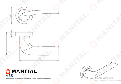 Master lever on round rose