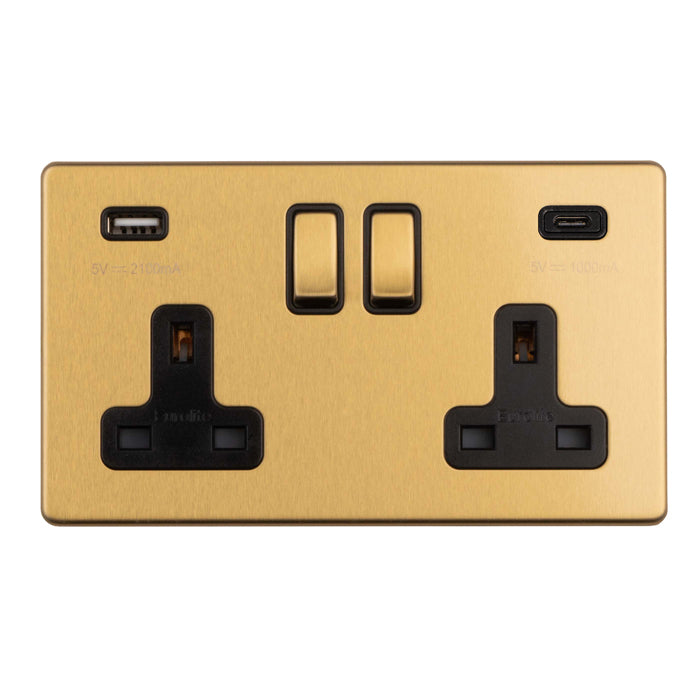 Concealed 3mm 2 Gang USBC Socket