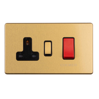 Concealed 3mm 45Amp Cooker Switch with Socket