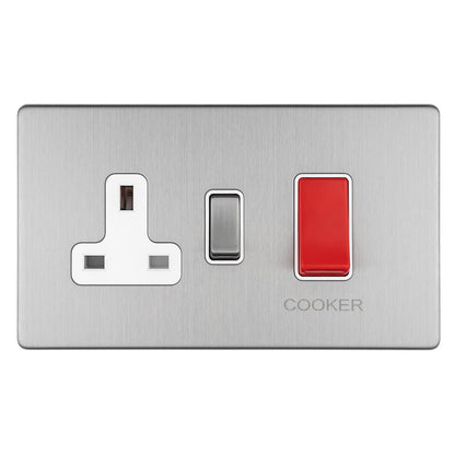Concealed 3mm 45Amp Cooker Switch with Socket