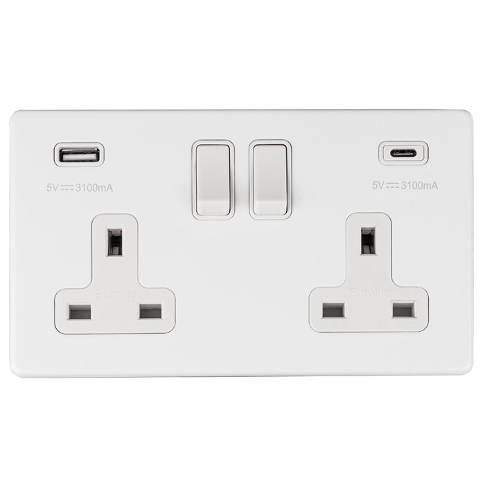 Concealed 3mm 2 Gang USBC Socket