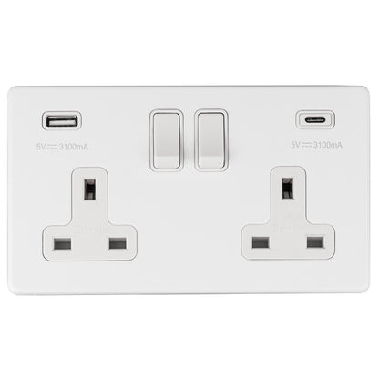 Concealed 3mm 2 Gang USBC Socket