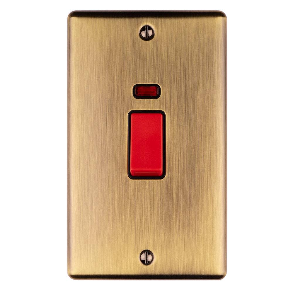 45Amp DP Cooker Switch With Neon Indicator - Double Plate