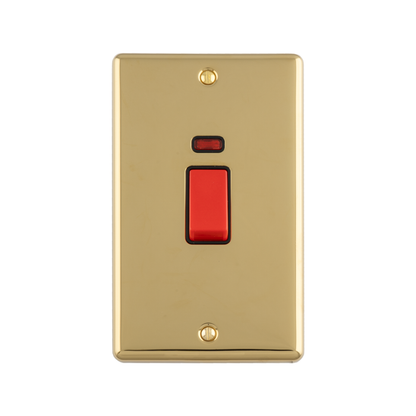 45Amp DP Cooker Switch With Neon Indicator - Double Plate