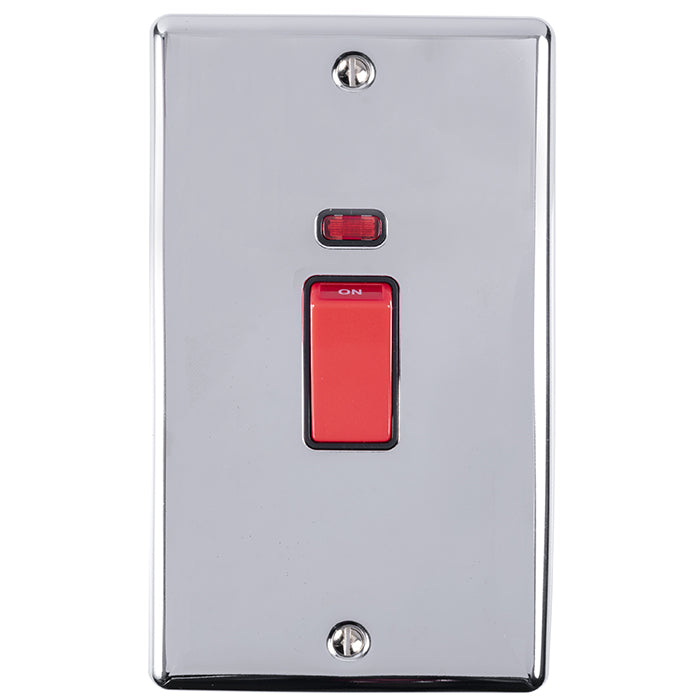 45Amp DP Cooker Switch With Neon Indicator - Double Plate