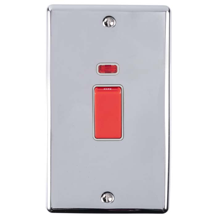 45Amp DP Cooker Switch With Neon Indicator - Double Plate
